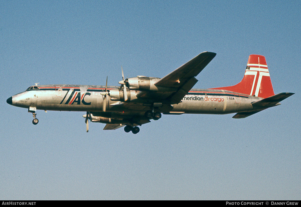 Aircraft Photo of G-AZIN | Canadair CL-44D4-2 | Transmeridian Air Cargo | AirHistory.net #217490