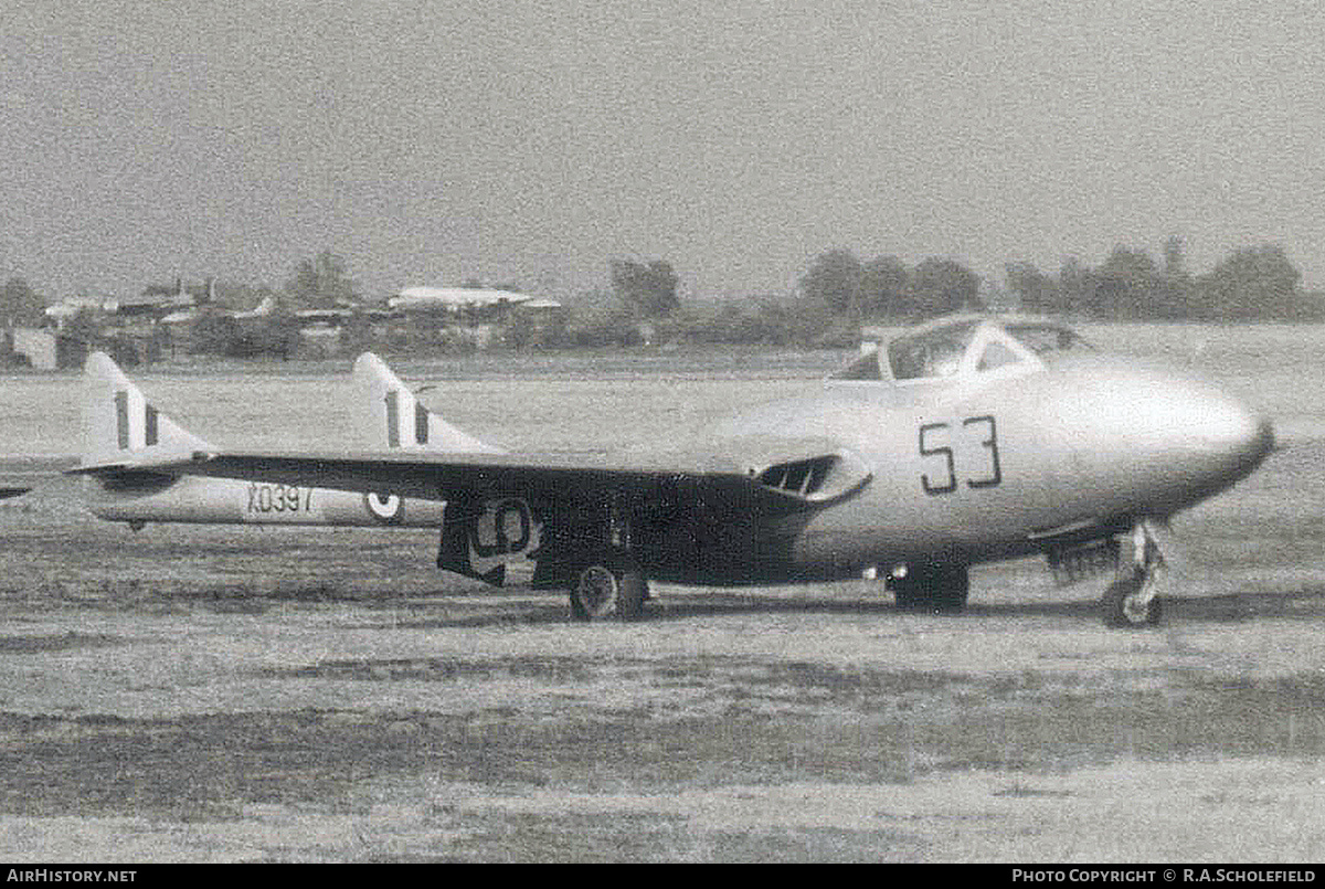 Aircraft Photo of XD397 | De Havilland D.H. 115 Vampire T11 | UK - Air Force | AirHistory.net #217768