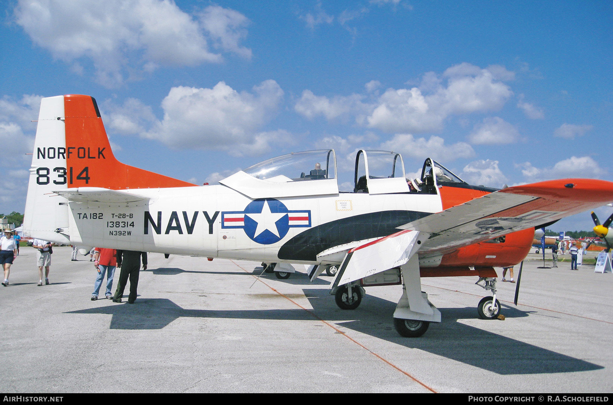 Aircraft Photo of N392W / 138314 | North American T-28B Trojan | USA - Navy | AirHistory.net #217946