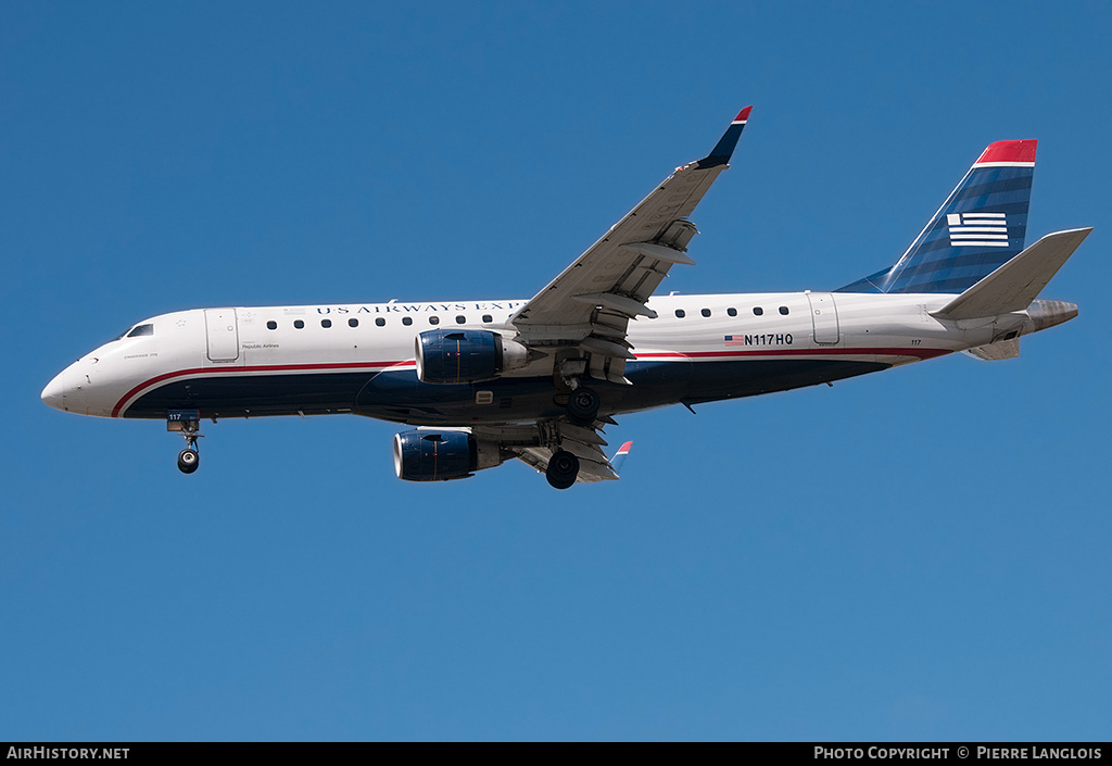 Aircraft Photo of N117HQ | Embraer 175LR (ERJ-170-200LR) | US Airways Express | AirHistory.net #218051