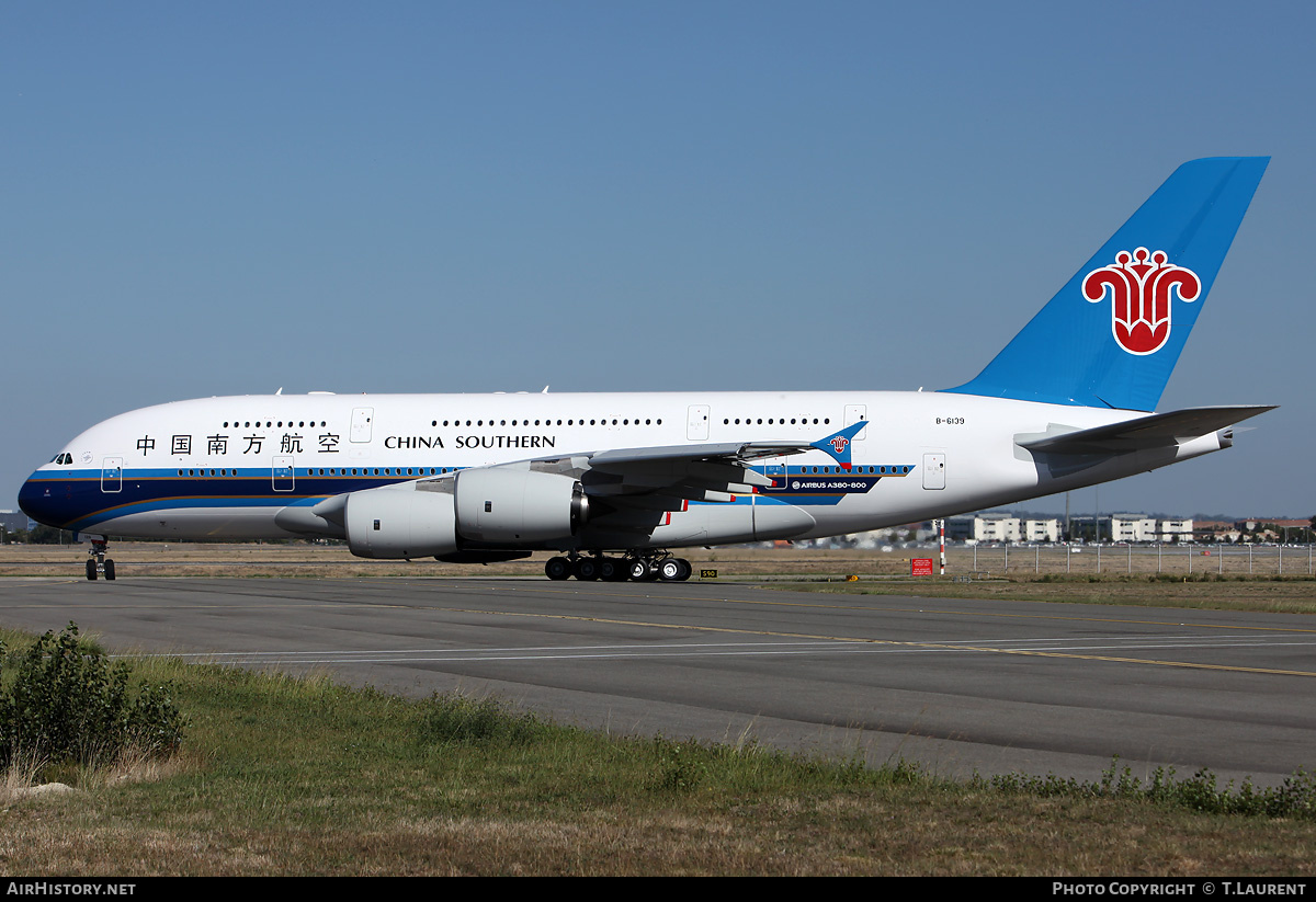 Aircraft Photo of B-6139 | Airbus A380-841 | China Southern Airlines | AirHistory.net #218538