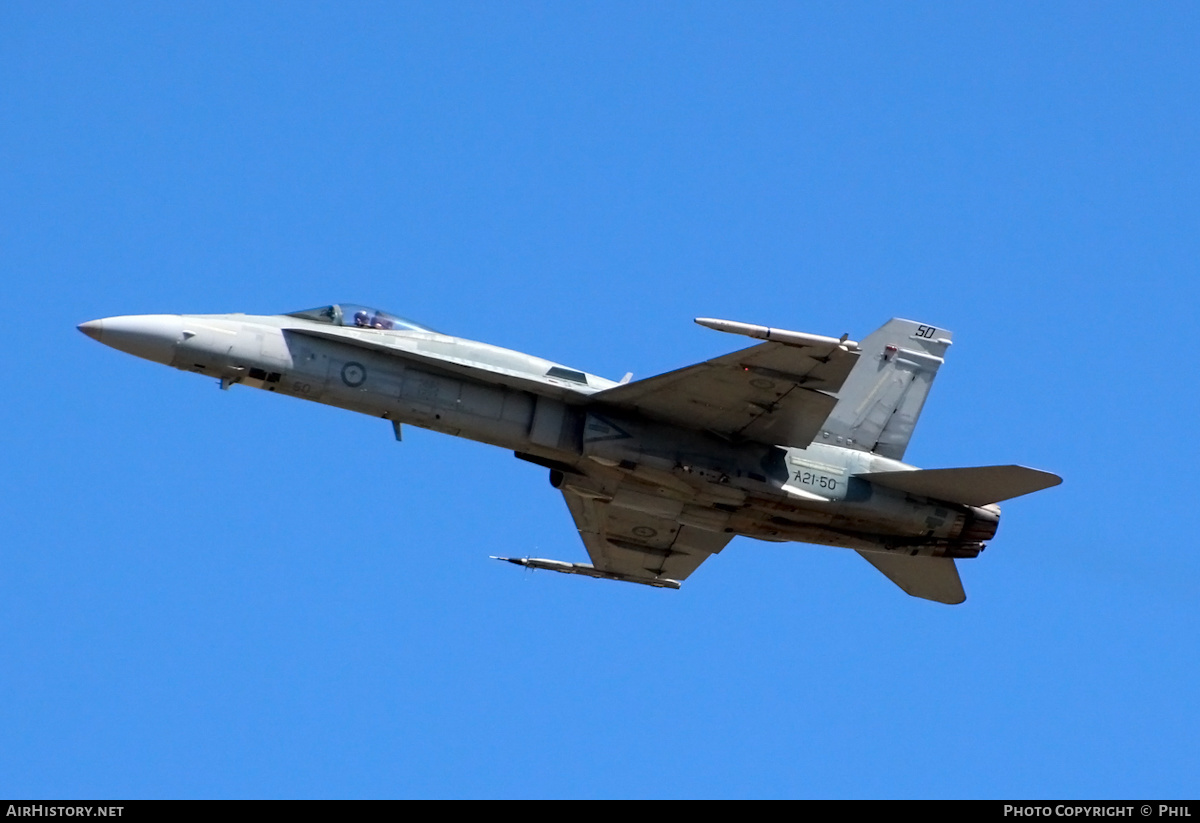 Aircraft Photo of A21-50 | McDonnell Douglas F/A-18A Hornet | Australia - Air Force | AirHistory.net #218796
