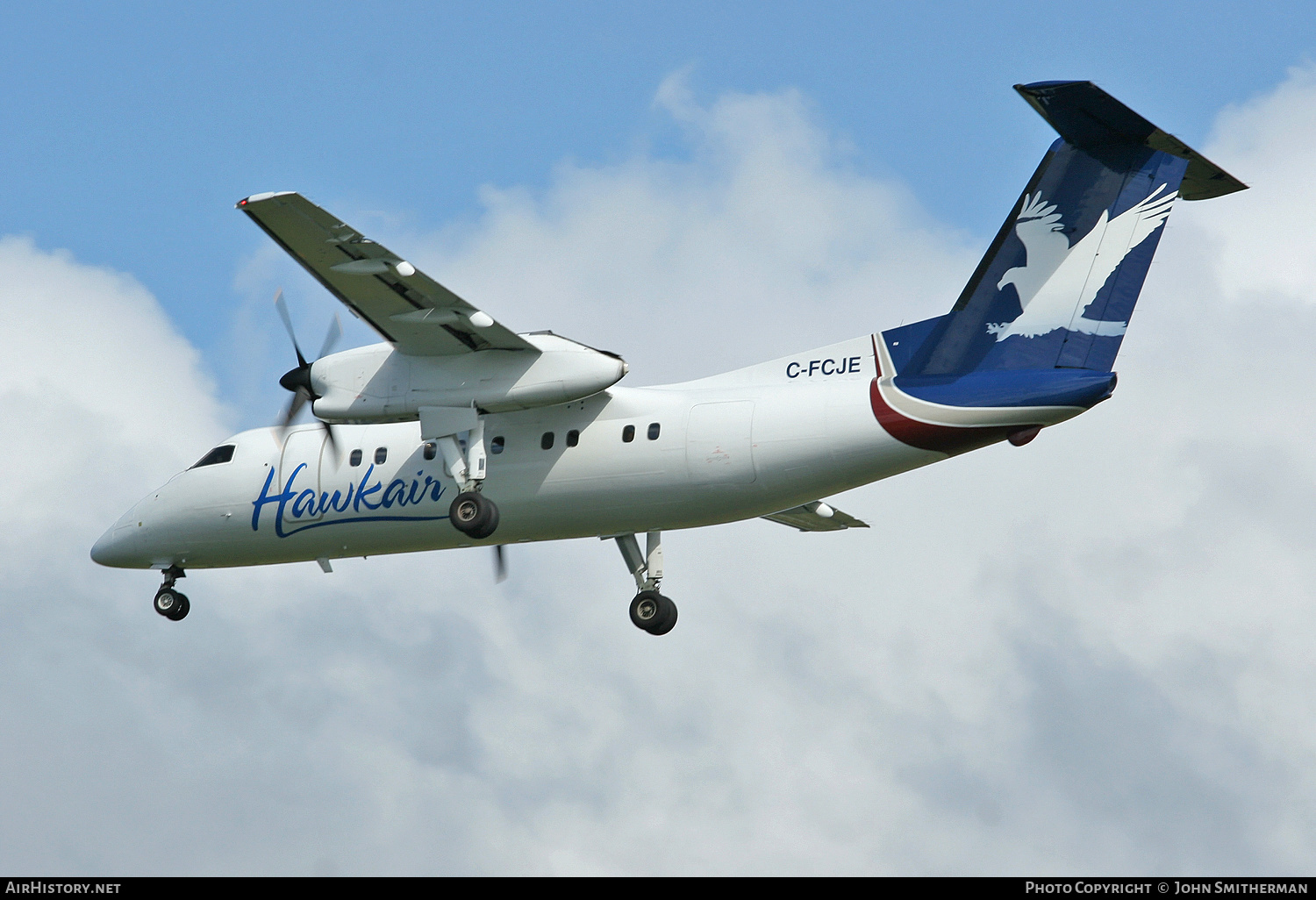 Aircraft Photo of C-FCJE | De Havilland Canada DHC-8-102 Dash 8 | Hawkair Aviation Services | AirHistory.net #218982
