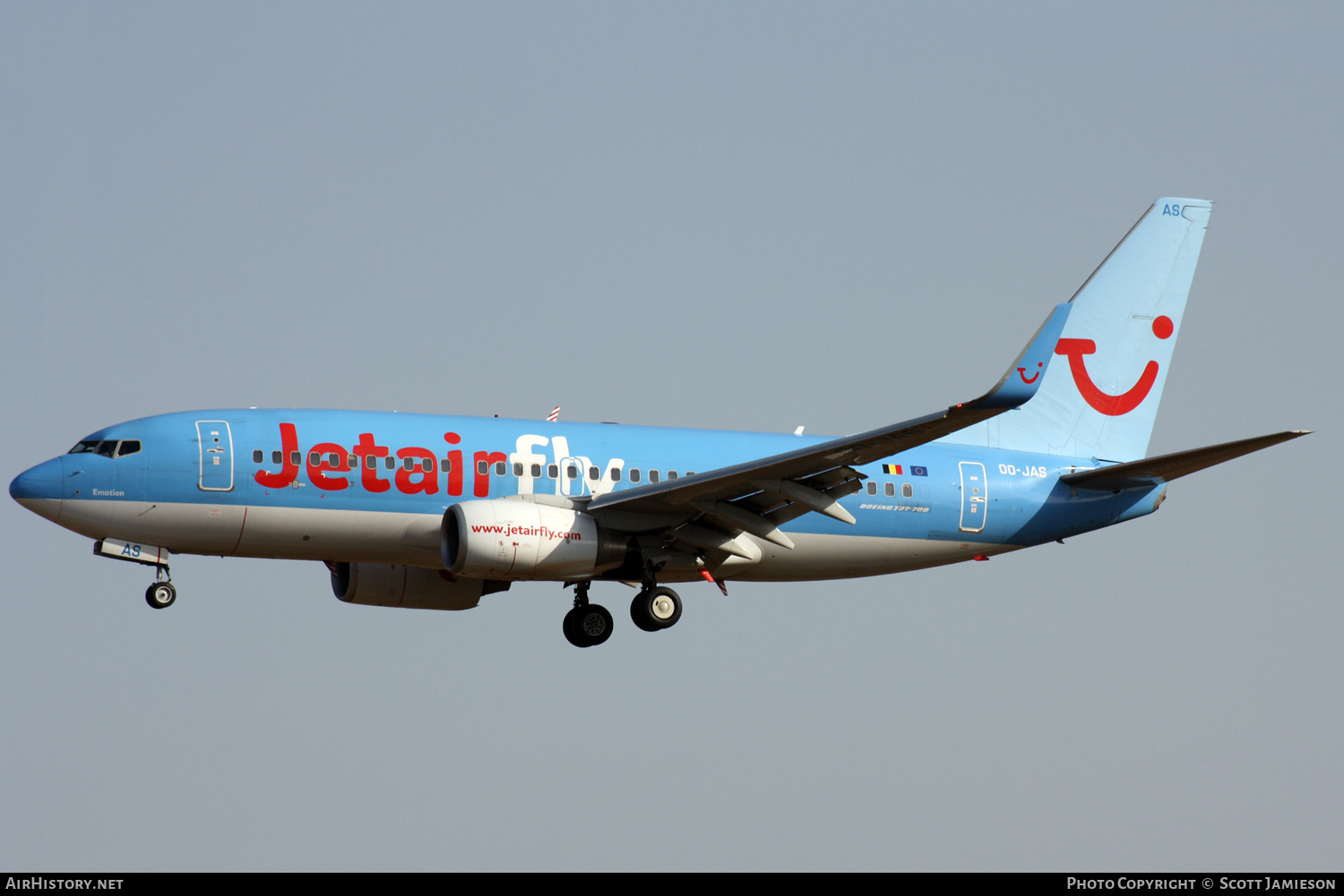 Aircraft Photo of OO-JAS | Boeing 737-7K5 | Jetairfly | AirHistory.net #219431
