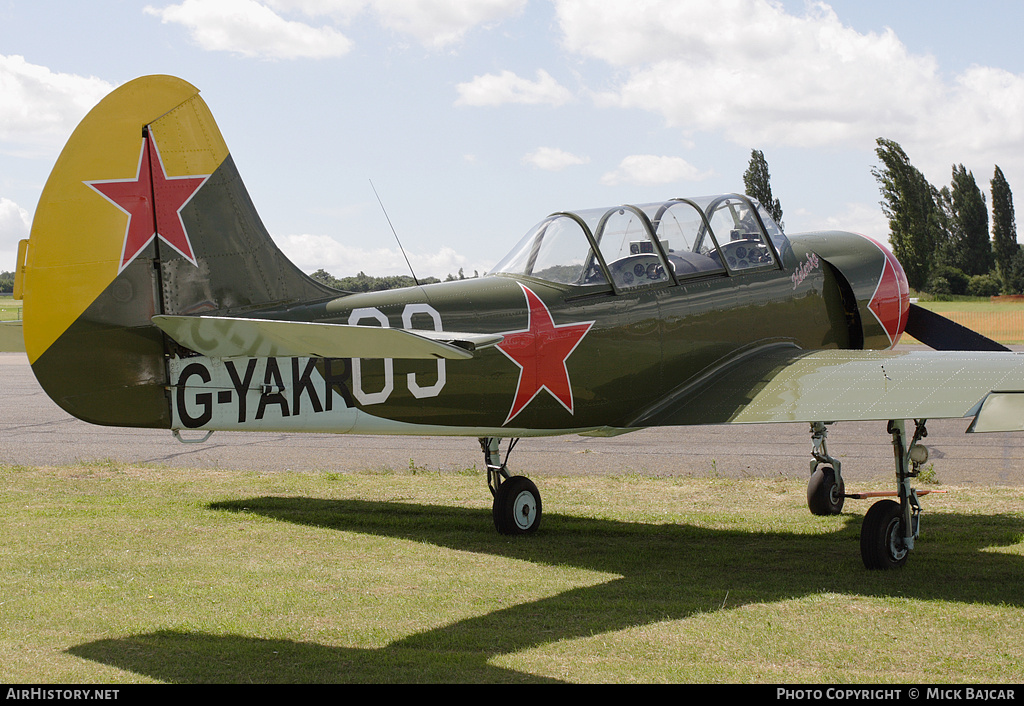 Aircraft Photo of G-YAKR | Yakovlev Yak-52 | Soviet Union - Air Force | AirHistory.net #219841