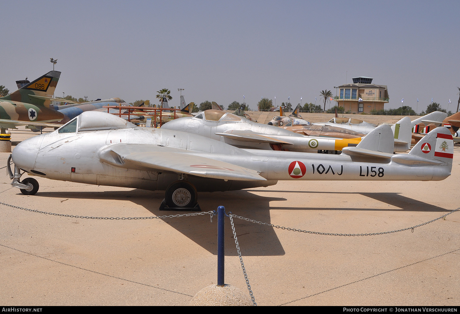 Aircraft Photo of L158 | De Havilland D.H. 100 Vampire FB6 | Lebanon - Air Force | AirHistory.net #220201