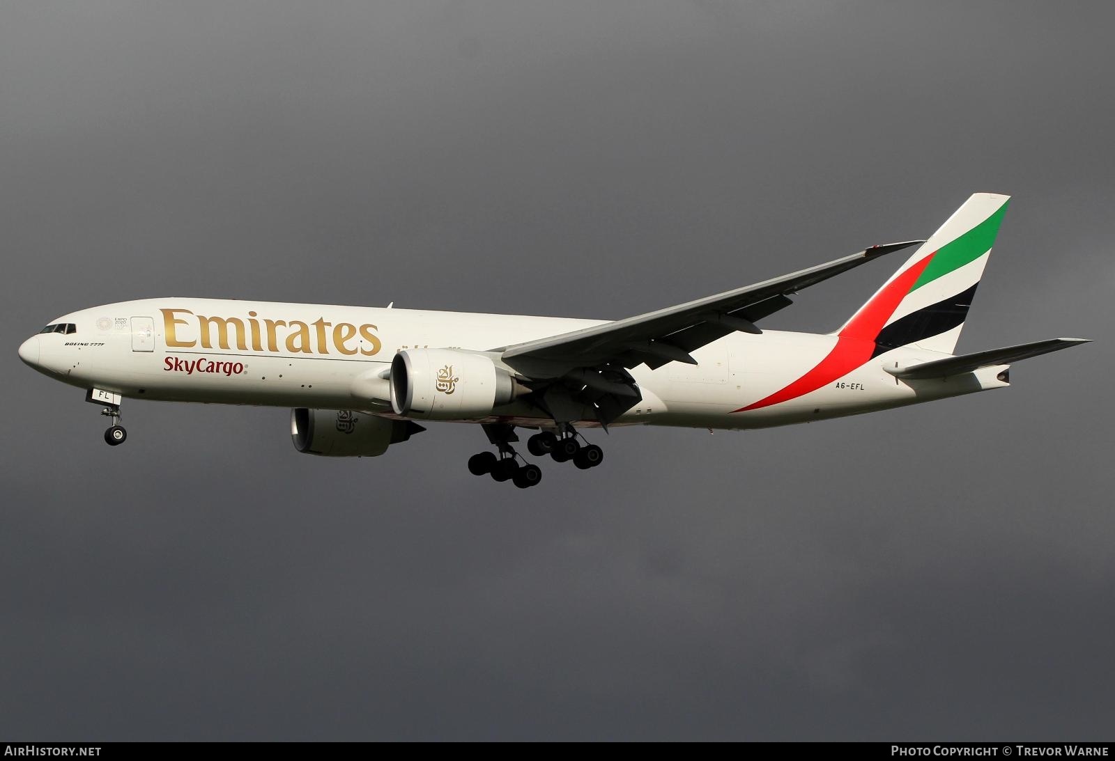 Aircraft Photo of A6-EFL | Boeing 777-F1H | Emirates SkyCargo | AirHistory.net #220502