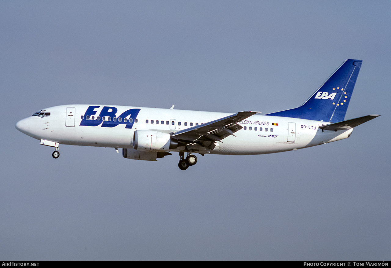 Aircraft Photo of OO-LTJ | Boeing 737-3M8 | EBA - Eurobelgian Airlines | AirHistory.net #221186