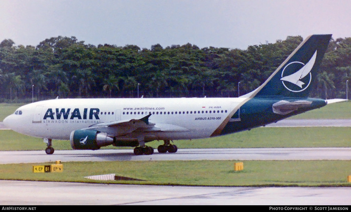 Aircraft Photo of PK-AWA | Airbus A310-322 | Awair - AirWagon International | AirHistory.net #221198