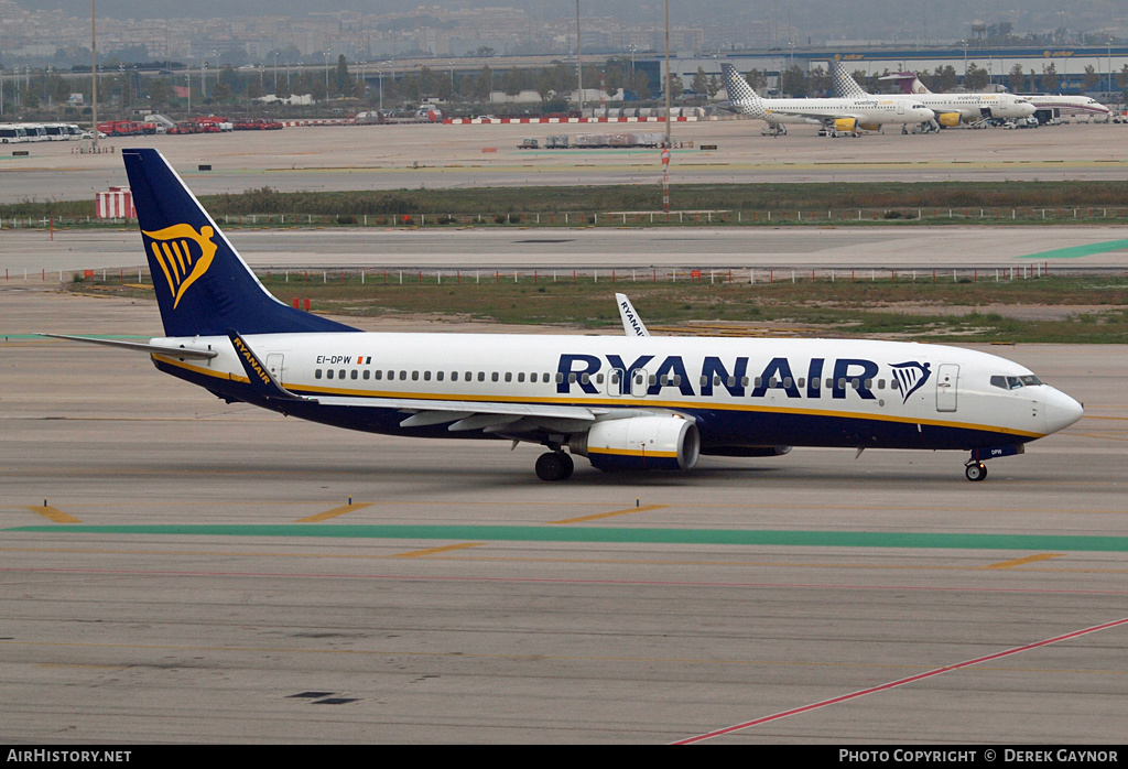 Aircraft Photo of EI-DPW | Boeing 737-8AS | Ryanair | AirHistory.net #221439