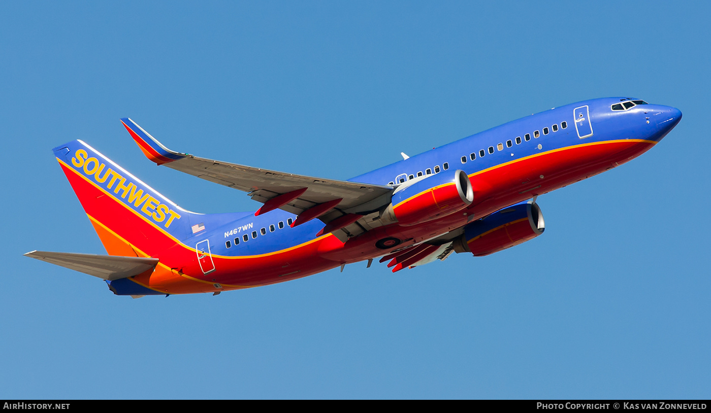Aircraft Photo of N467WN | Boeing 737-7H4 | Southwest Airlines | AirHistory.net #222097