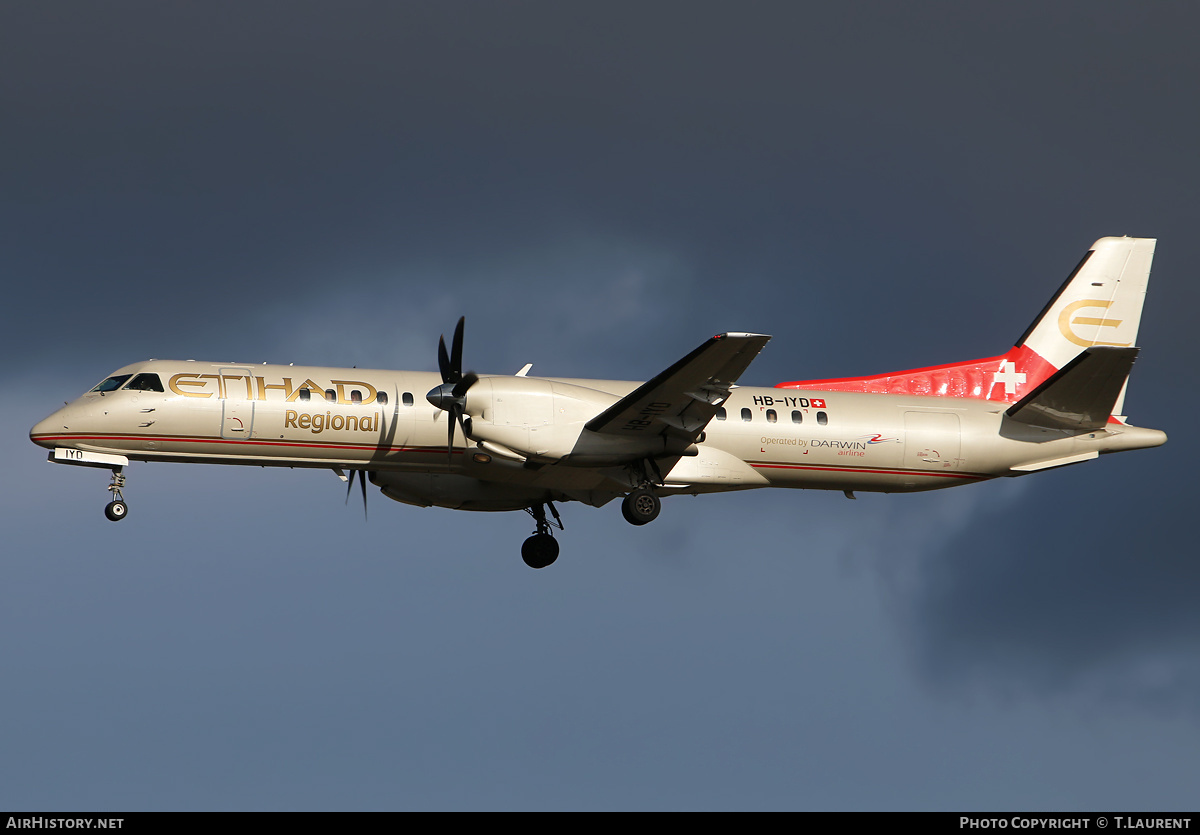 Aircraft Photo of HB-IYD | Saab 2000 | Etihad Regional | AirHistory.net #222258