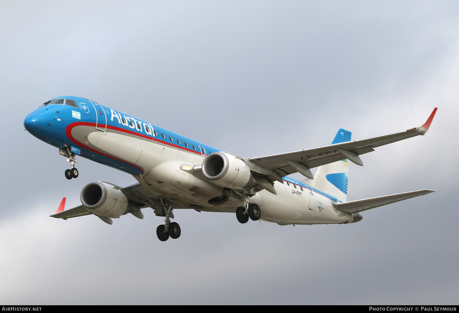 Aircraft Photo of LV-FPT | Embraer 190AR (ERJ-190-100IGW) | Austral Líneas Aéreas | AirHistory.net #222289