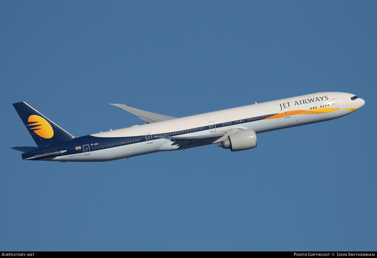 Aircraft Photo of VT-JEV | Boeing 777-35R/ER | Jet Airways | AirHistory.net #222462