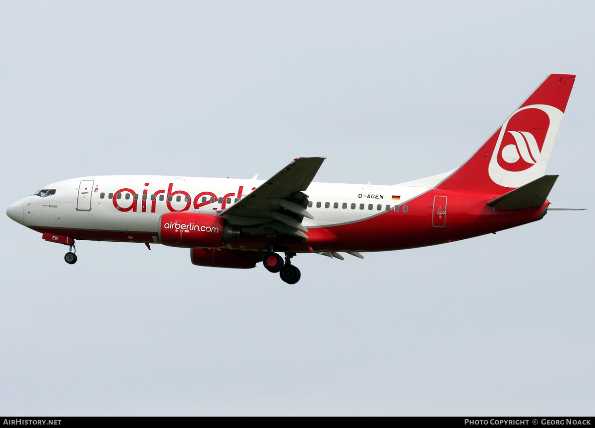 Aircraft Photo of D-AGEN | Boeing 737-75B | Air Berlin | AirHistory.net #222888