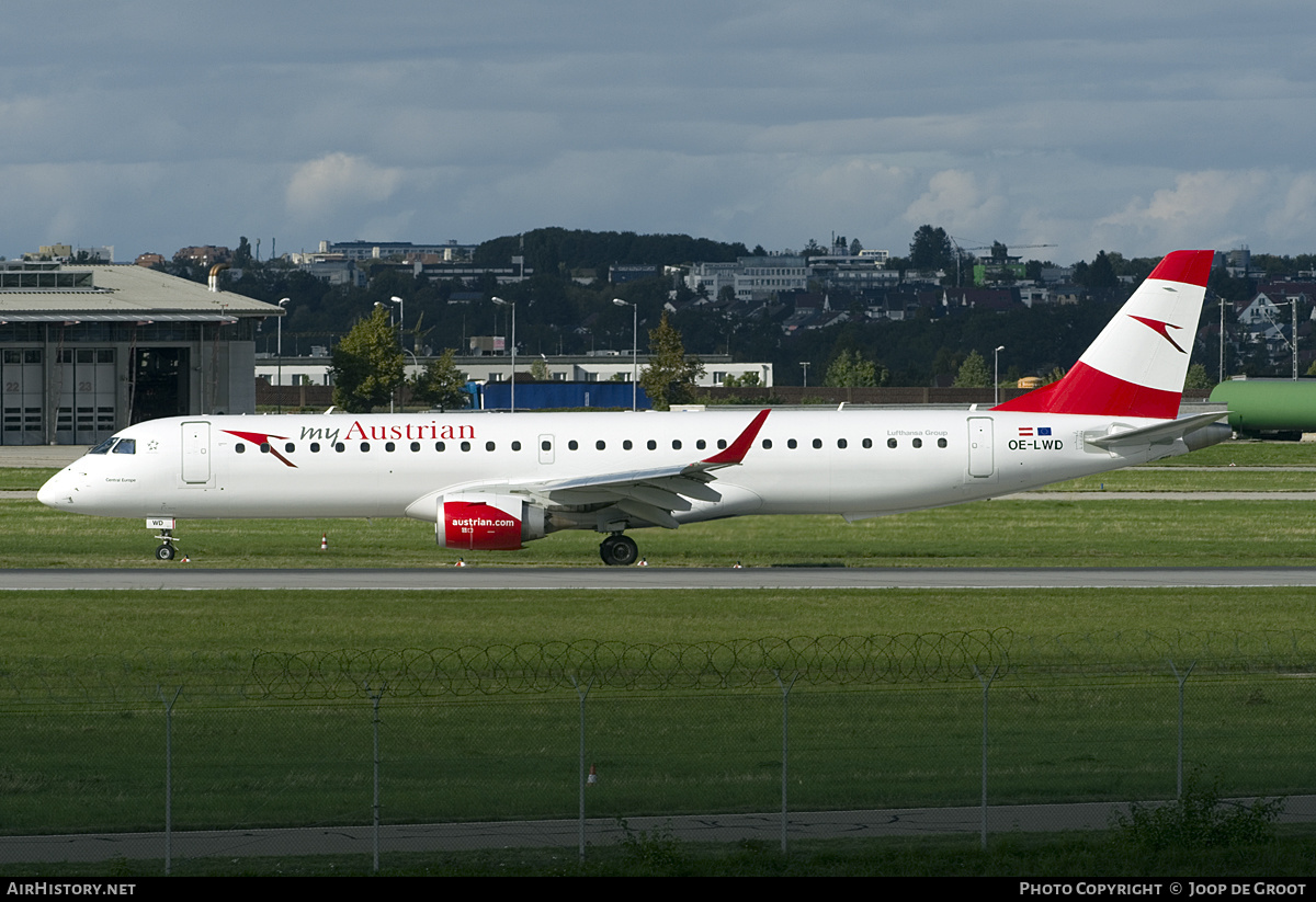 Aircraft Photo of OE-LWD | Embraer 195LR (ERJ-190-200LR) | Austrian Airlines | AirHistory.net #223418