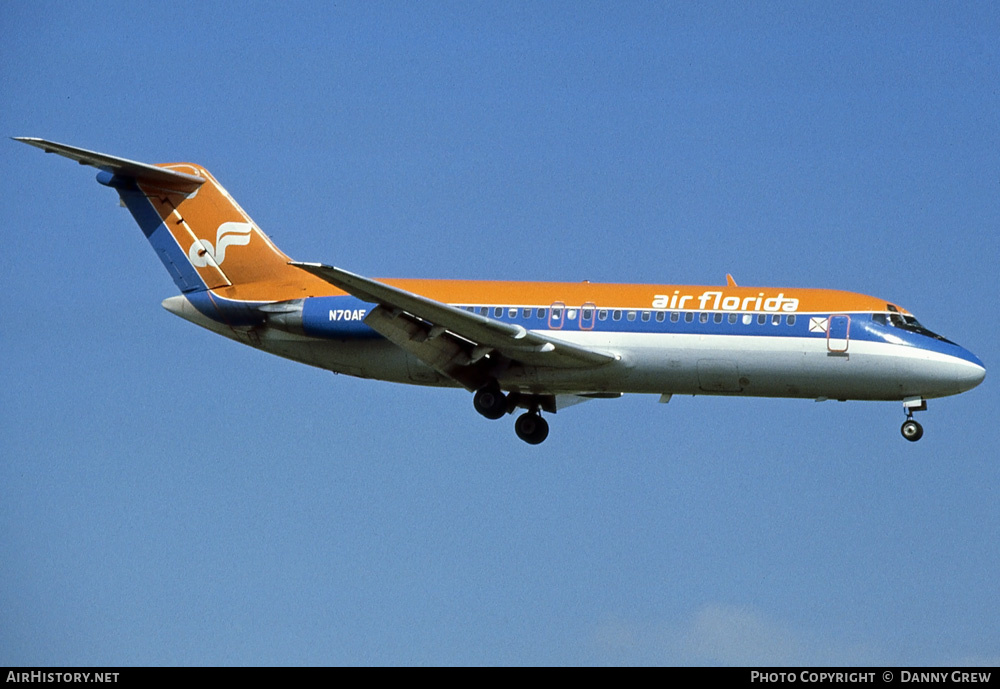 Aircraft Photo of N70AF | McDonnell Douglas DC-9-15RC | Air Florida | AirHistory.net #223440