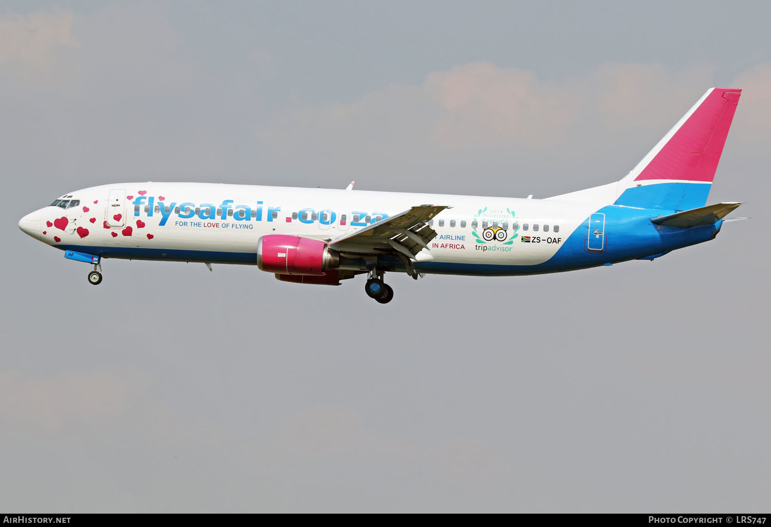 Aircraft Photo of ZS-OAF | Boeing 737-4S3 | FlySafair | AirHistory.net #223490