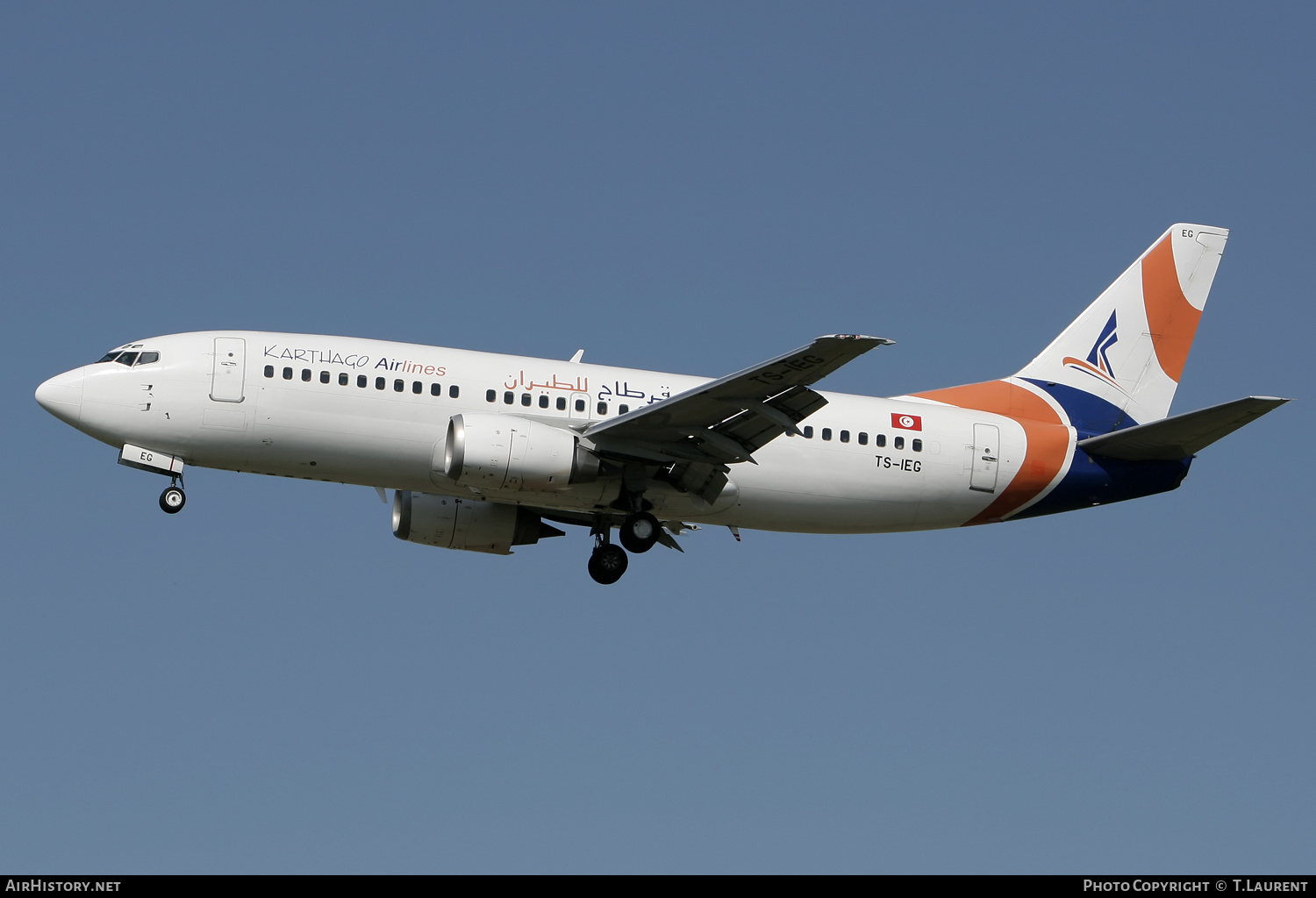 Aircraft Photo of TS-IEG | Boeing 737-31S | Karthago Airlines | AirHistory.net #223798