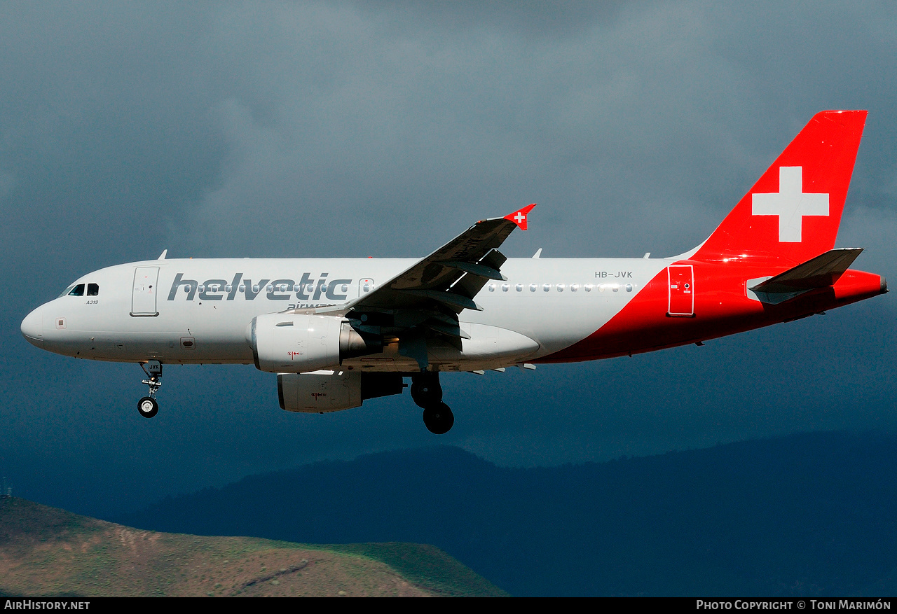 Aircraft Photo of HB-JVK | Airbus A319-112 | Helvetic Airways | AirHistory.net #223910