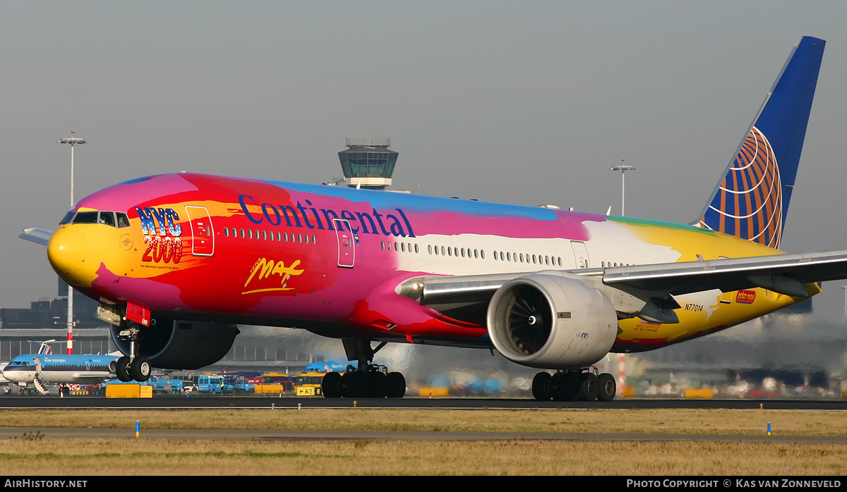 Aircraft Photo of N77014 | Boeing 777-224/ER | Continental Airlines | AirHistory.net #224172