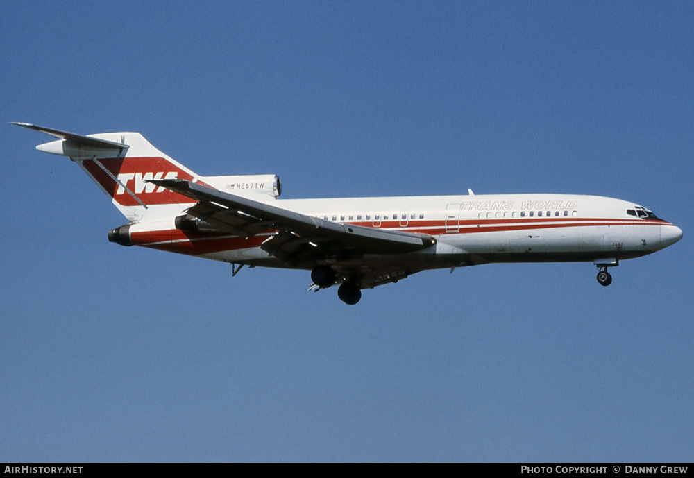 Aircraft Photo of N857TW | Boeing 727-31 | Trans World Airlines - TWA | AirHistory.net #224306