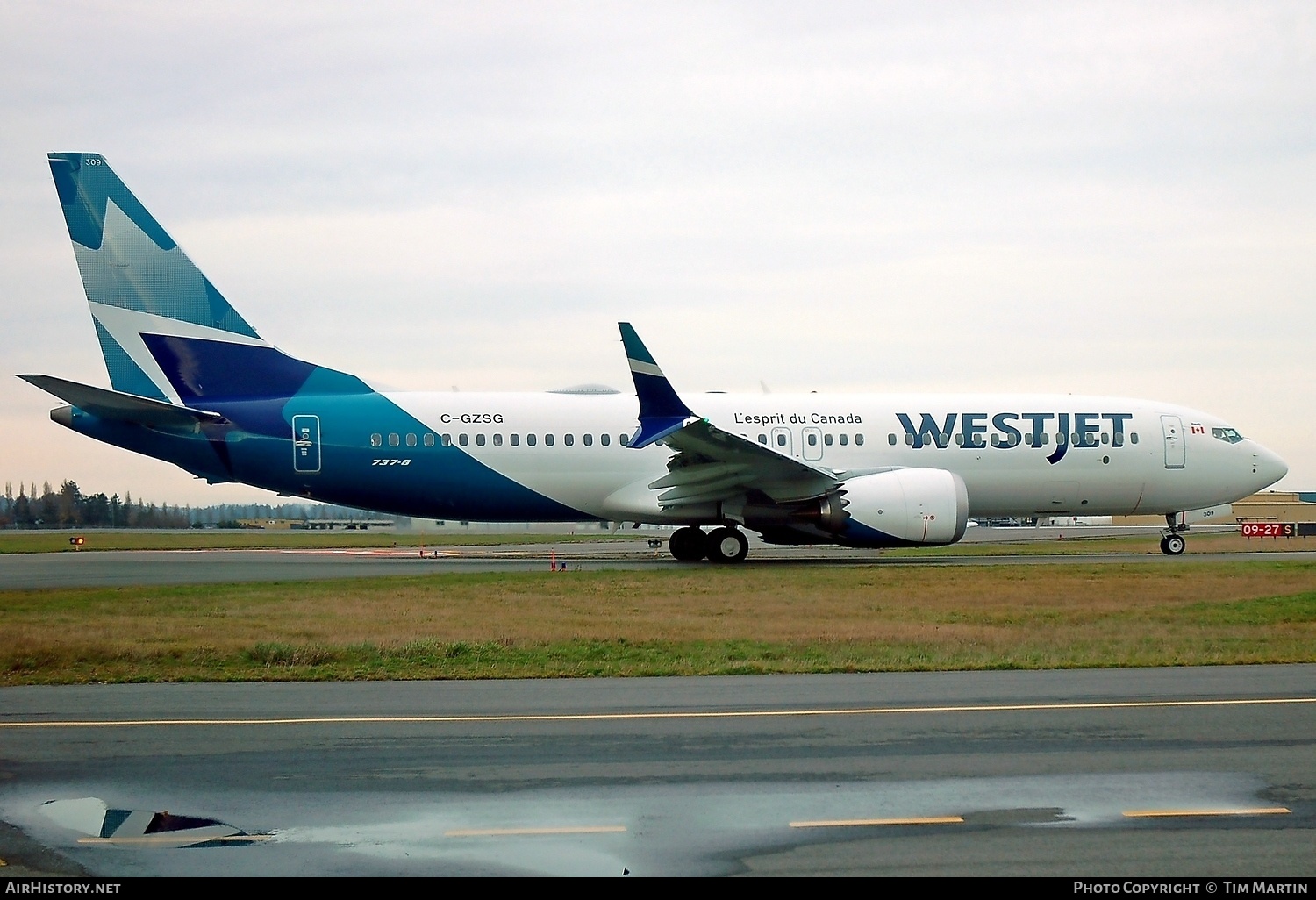 Aircraft Photo of C-GZSG | Boeing 737-8 Max 8 | WestJet | AirHistory.net #224348