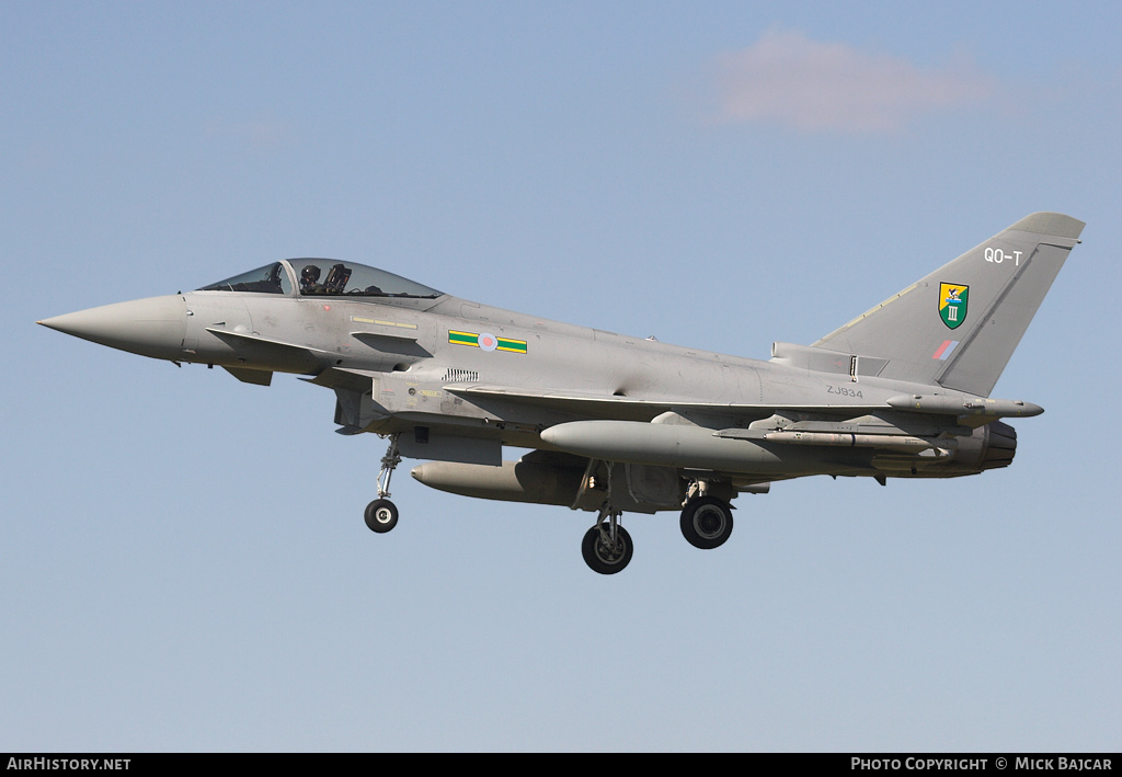Aircraft Photo of ZJ934 | Eurofighter EF-2000 Typhoon F2 | UK - Air Force | AirHistory.net #224399