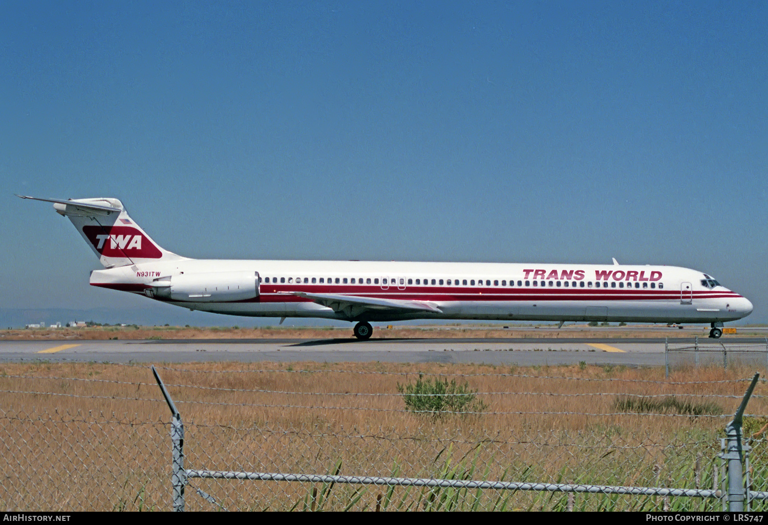 Aircraft Photo of N931TW | McDonnell Douglas MD-83 (DC-9-83) | Trans World Airlines - TWA | AirHistory.net #225189