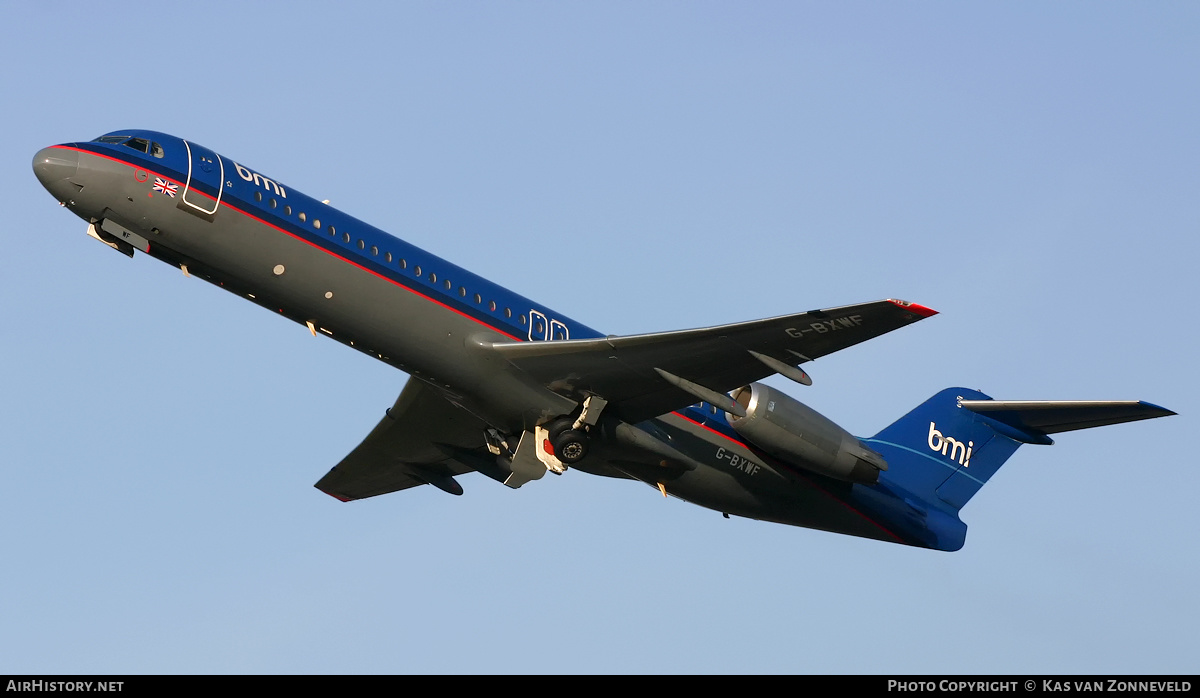 Aircraft Photo of G-BXWF | Fokker 100 (F28-0100) | BMI - British Midland International | AirHistory.net #225199