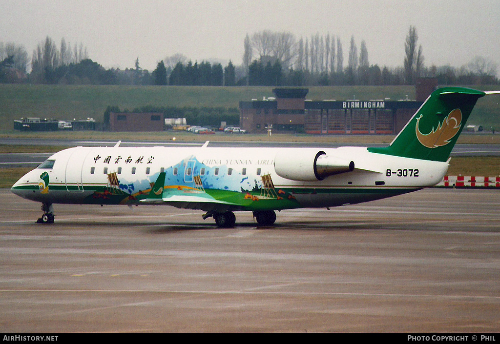 Aircraft Photo of B-3072 | Bombardier CRJ-200ER (CL-600-2B19) | China Yunnan Airlines | AirHistory.net #225621