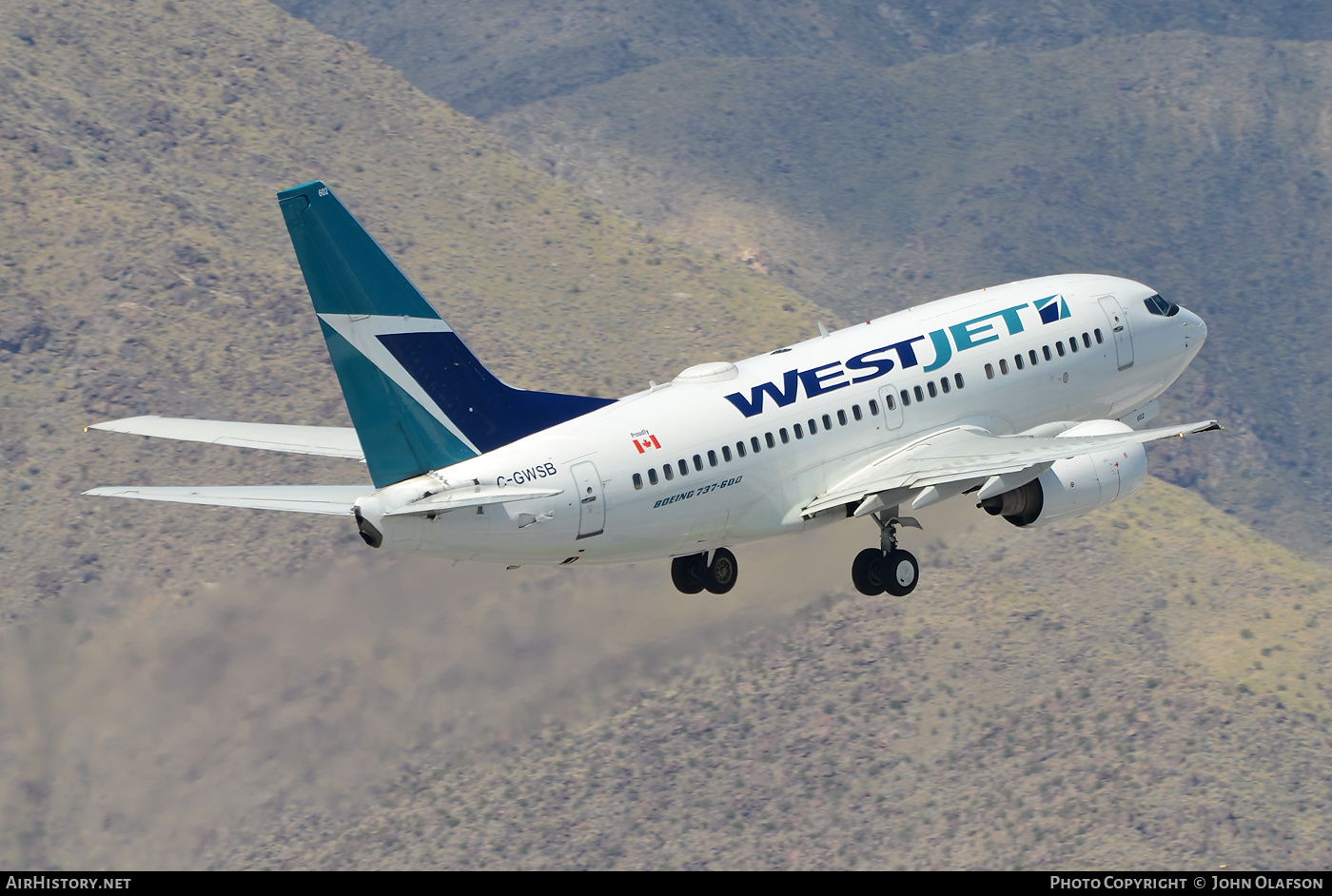 Aircraft Photo of C-GWSB | Boeing 737-6CT | WestJet | AirHistory.net #225808