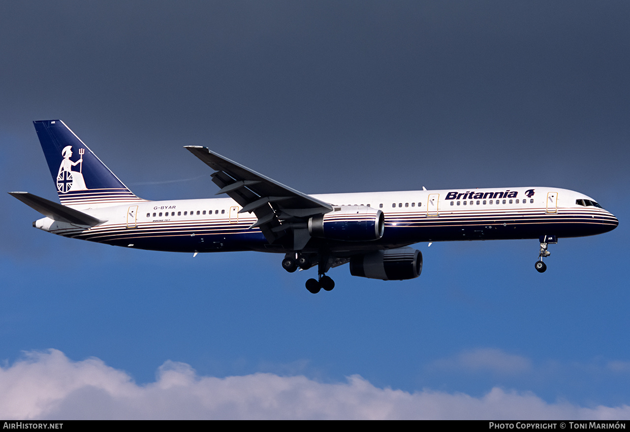 Aircraft Photo of G-BYAR | Boeing 757-204 | Britannia Airways | AirHistory.net #226820