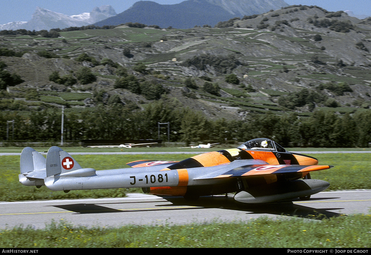Aircraft Photo of J-1081 | De Havilland D.H. 100 Vampire FB6 | Switzerland - Air Force | AirHistory.net #227049