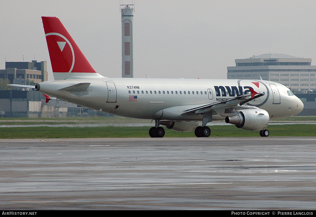 Aircraft Photo of N374NB | Airbus A319-114 | Northwest Airlines | AirHistory.net #227143