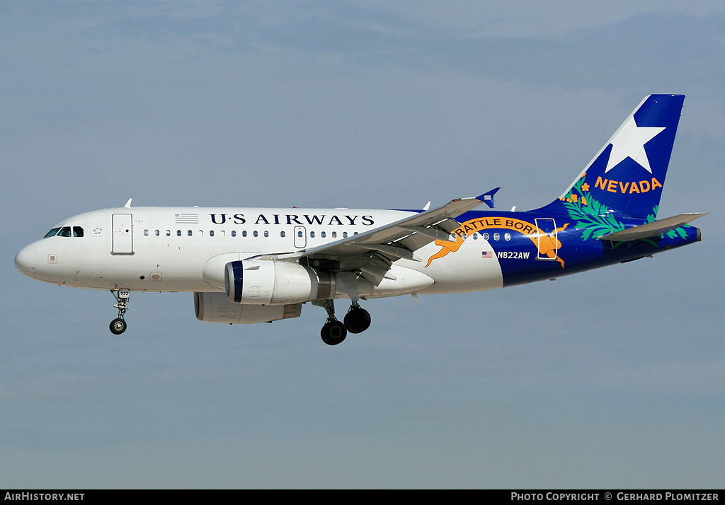 Aircraft Photo of N822AW | Airbus A319-132 | US Airways | AirHistory.net #227367