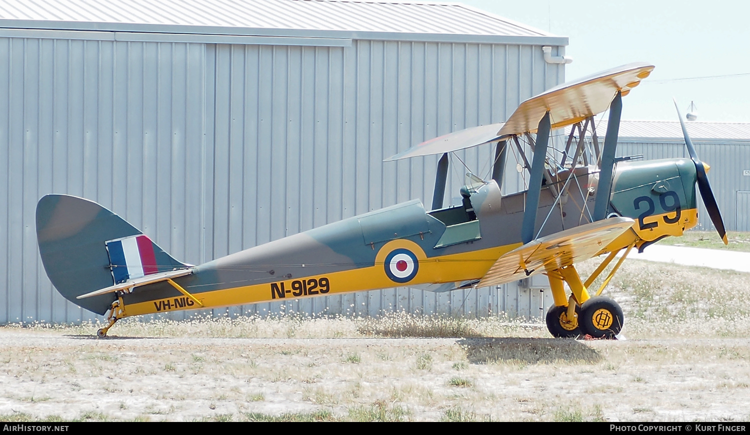 Aircraft Photo of VH-NIG / N-9129 | De Havilland D.H. 82A Tiger Moth | UK - Air Force | AirHistory.net #228028