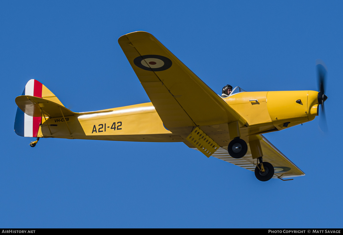 Aircraft Photo of VH-CZB / A21-42 | De Havilland D.H. 94 Moth Minor | Australia - Air Force | AirHistory.net #228130