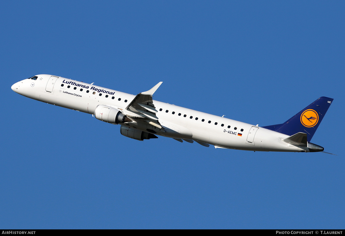 Aircraft Photo of D-AEMC | Embraer 195LR (ERJ-190-200LR) | Lufthansa | AirHistory.net #228467