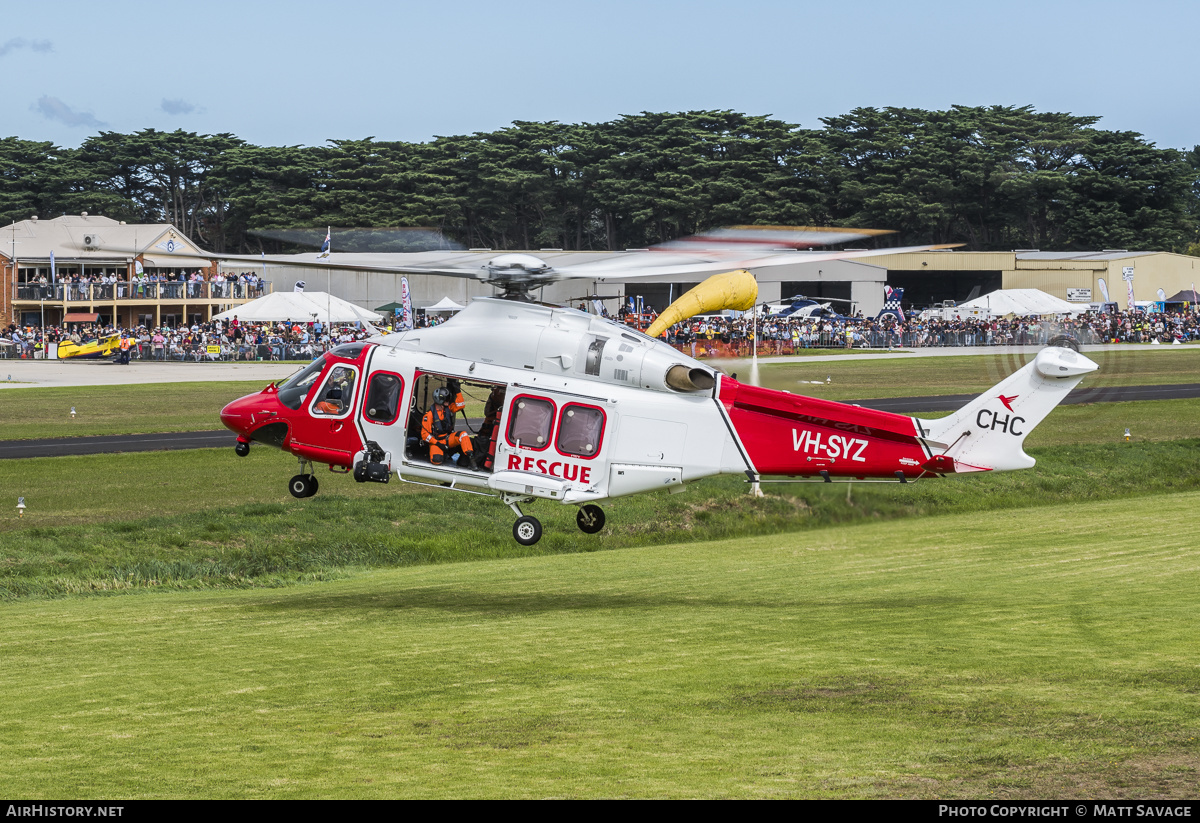 Aircraft Photo of VH-SYZ | AgustaWestland AW-139 | CHC Helicopters | AirHistory.net #228524