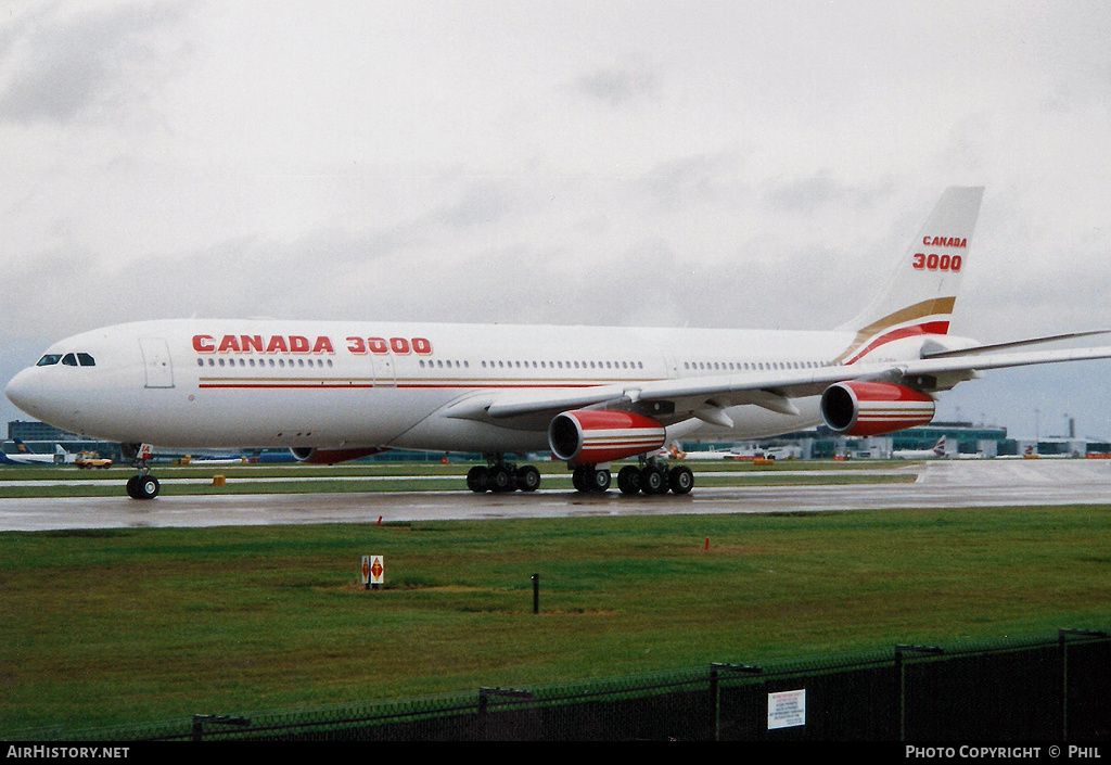 Aircraft Photo of C-GZIA | Airbus A340-313X | Canada 3000 | AirHistory.net #228766