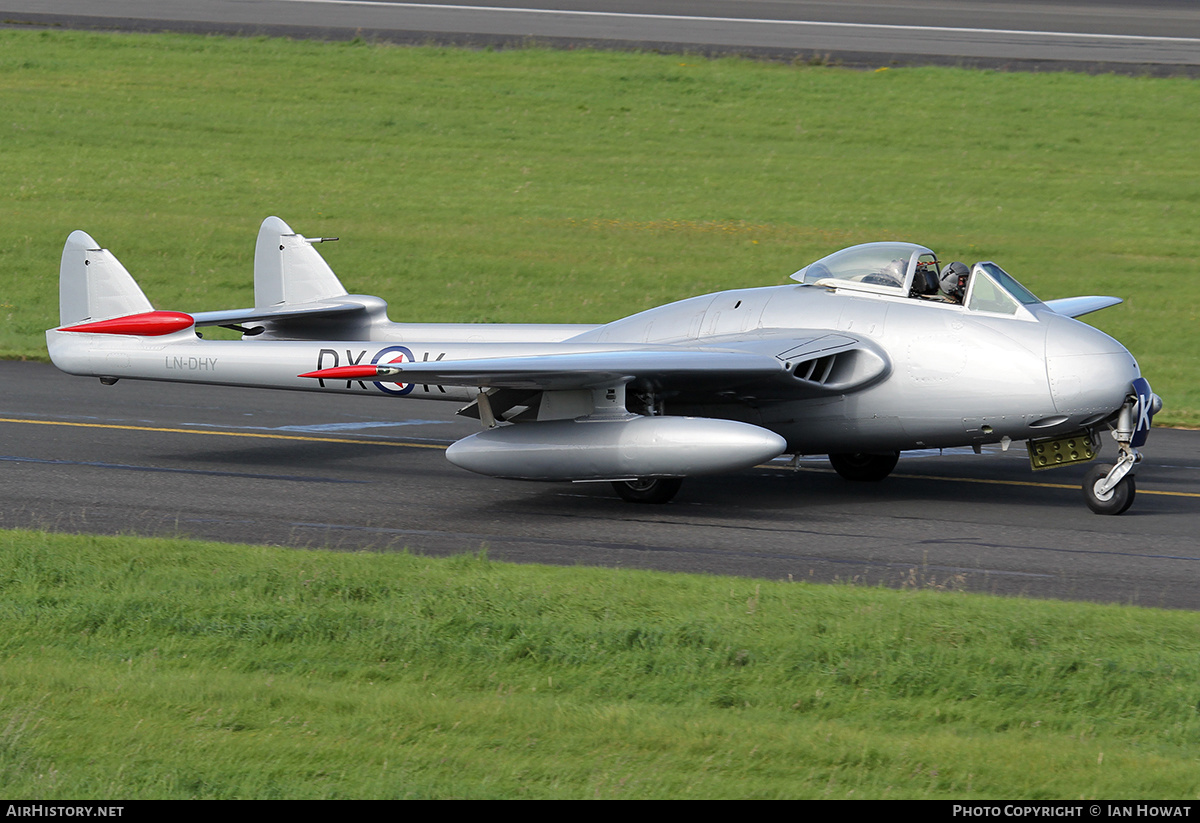 Aircraft Photo of LN-DHY | De Havilland D.H. 100 Vampire FB6 | Norway - Air Force | AirHistory.net #228855