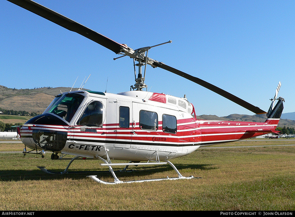 Aircraft Photo of C-FETK | Bell 205A-1 | Quantum Helicopters | AirHistory.net #229188