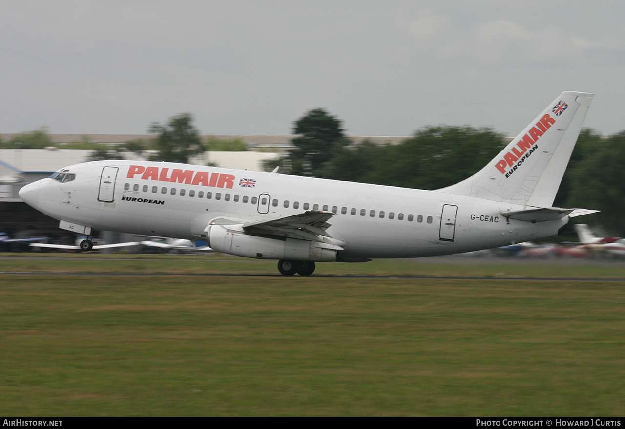 Aircraft Photo of G-CEAC | Boeing 737-229/Adv | Palmair | AirHistory.net #229209