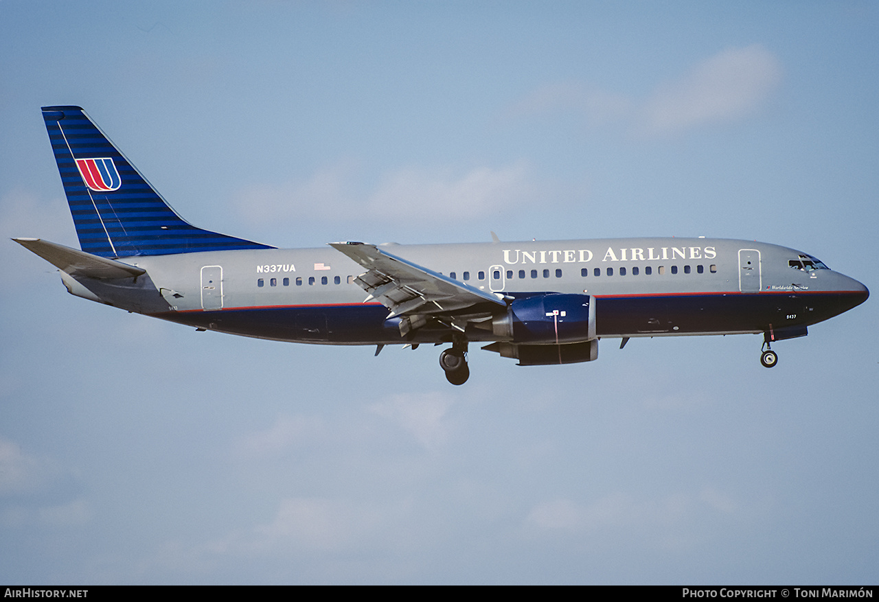 Aircraft Photo of N337UA | Boeing 737-322 | United Airlines | AirHistory.net #229626