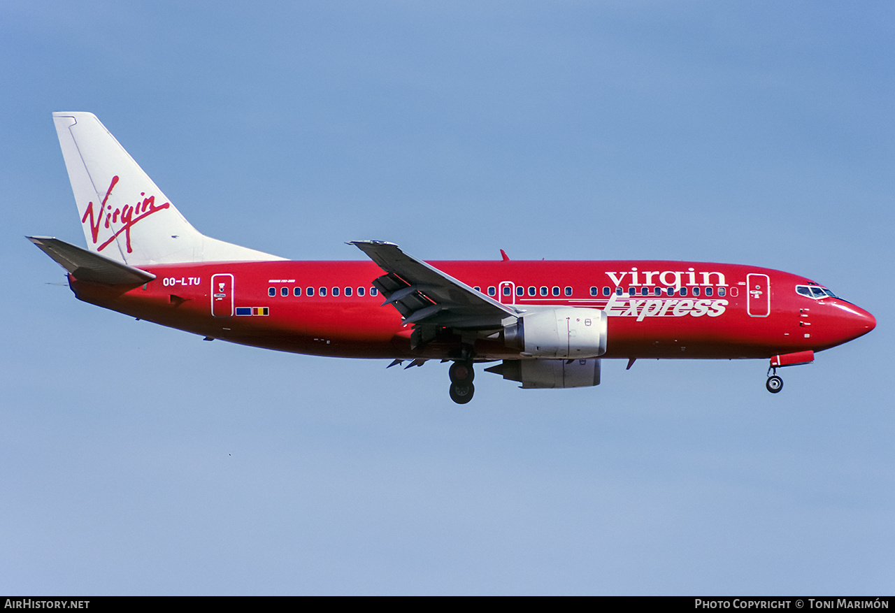 Aircraft Photo of OO-LTU | Boeing 737-33A | Virgin Express | AirHistory.net #229632