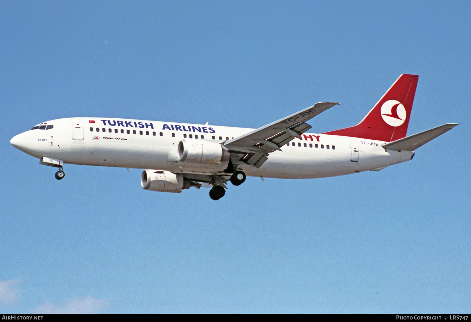 Aircraft Photo of TC-JDE | Boeing 737-4Y0 | THY Türk Hava Yolları - Turkish Airlines | AirHistory.net #229824