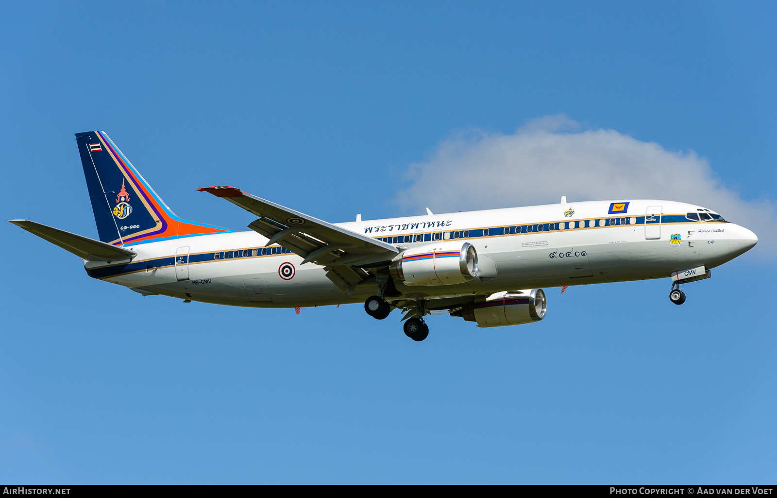 Aircraft Photo of B.L.11KH.MVK 01/38 / HS-CMV / 11-111 | Boeing 737-4Z6 | Thailand - Air Force | AirHistory.net #229843