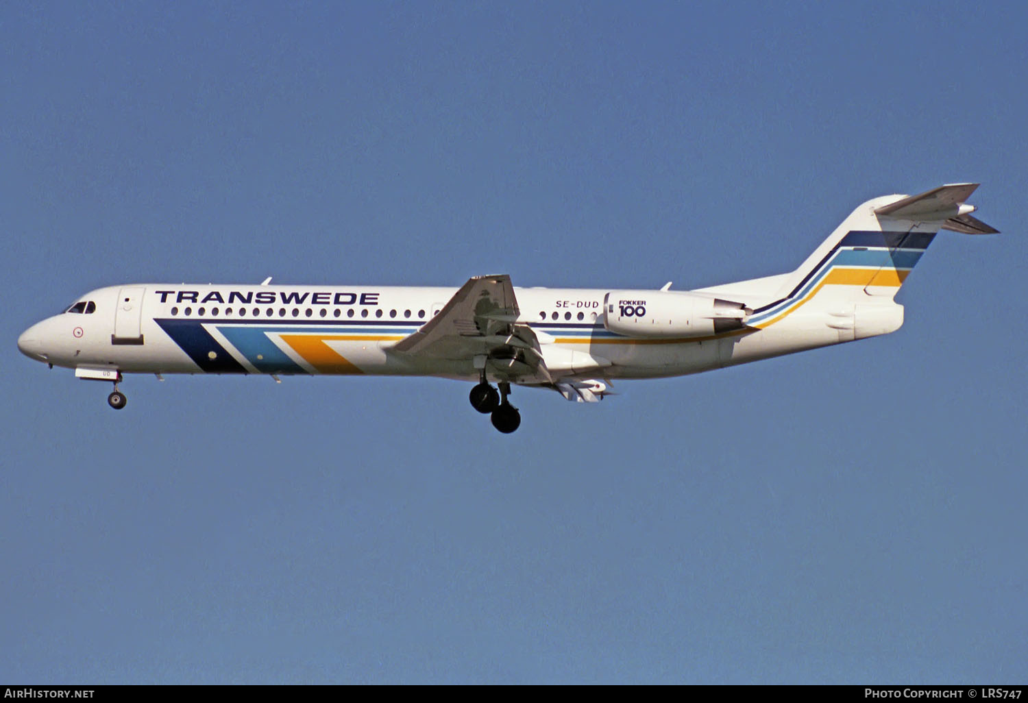 Aircraft Photo of SE-DUD | Fokker 100 (F28-0100) | Transwede Airways | AirHistory.net #230142