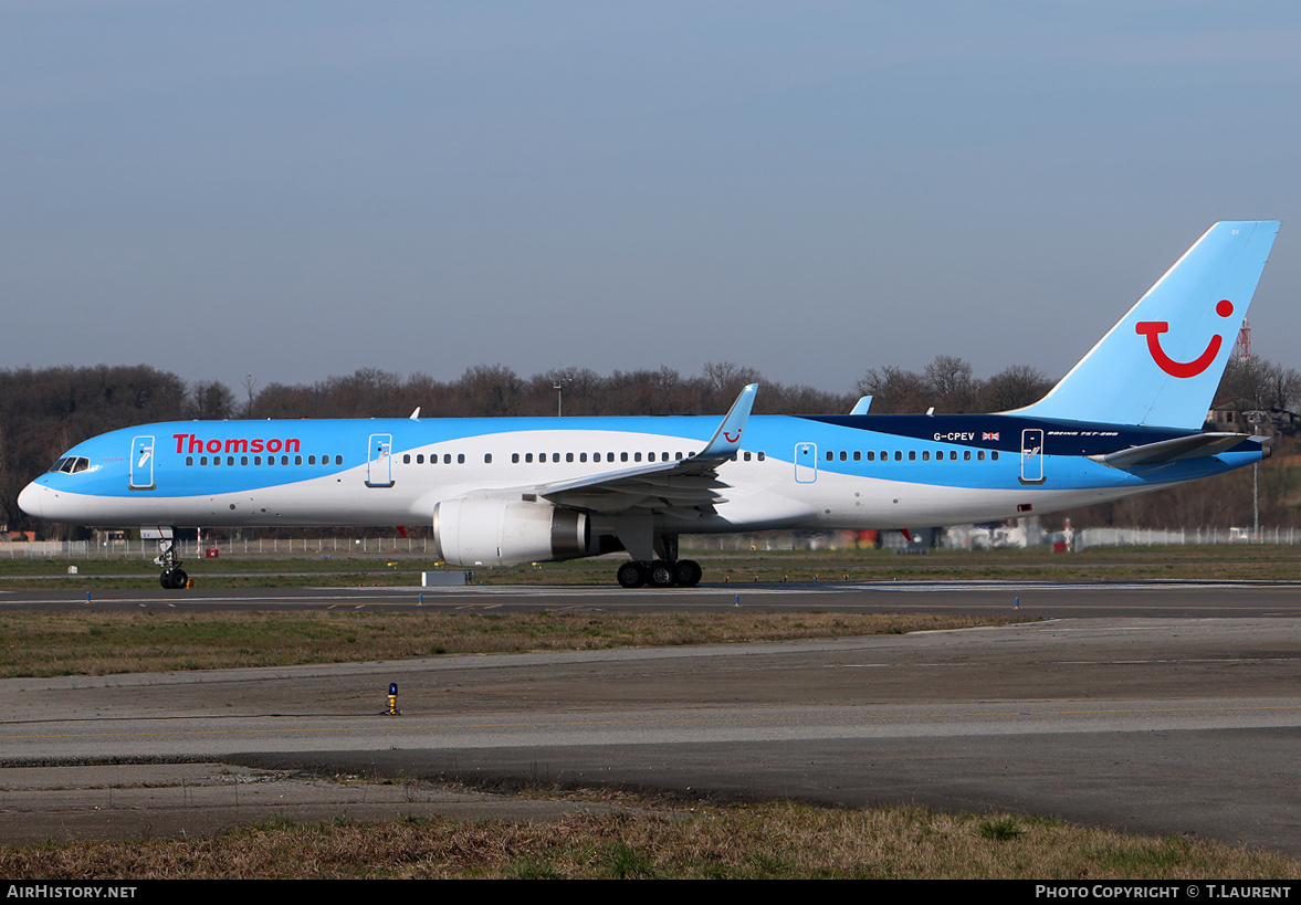Aircraft Photo of G-CPEV | Boeing 757-236 | Thomson Airways | AirHistory.net #230180